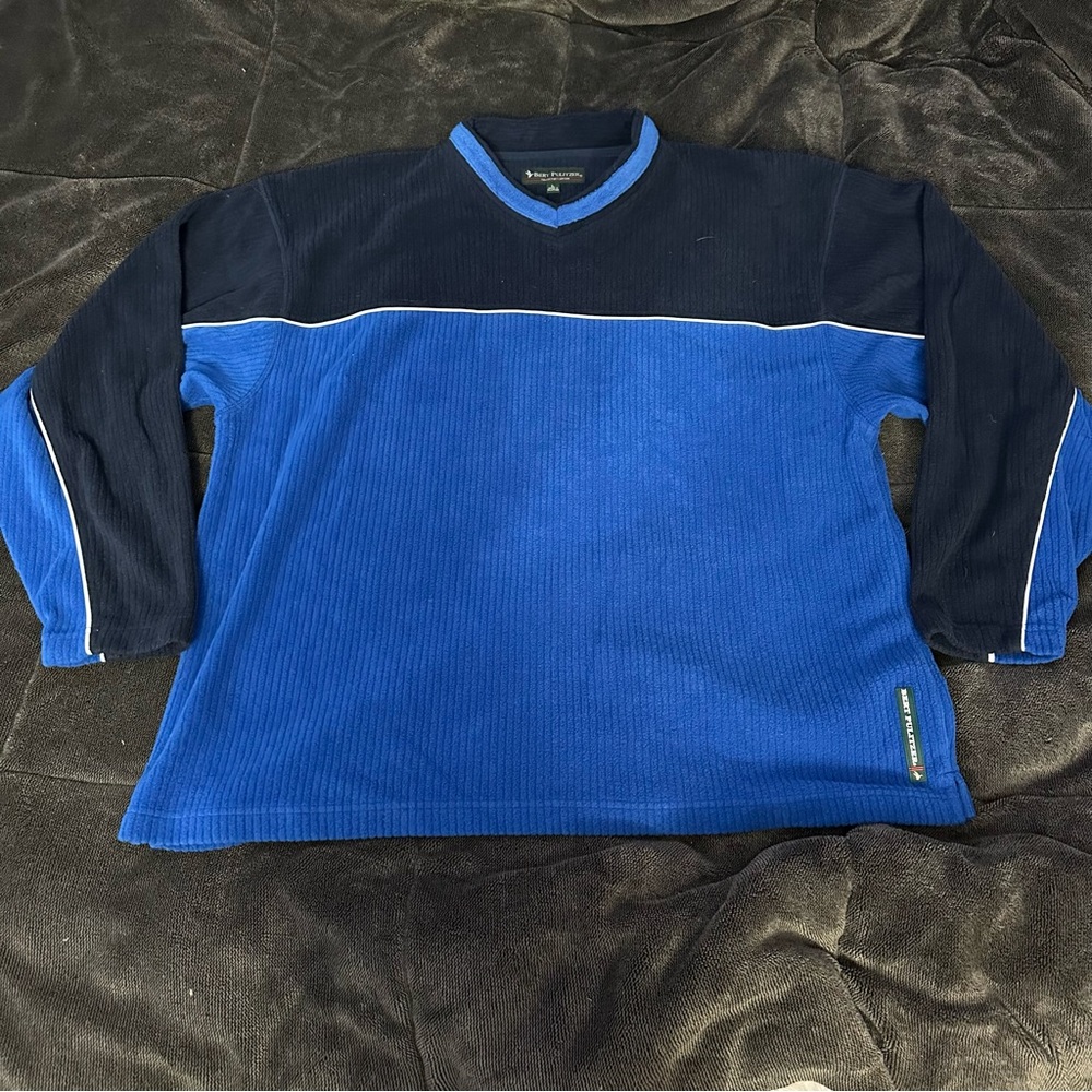 Vintage Bert Pulitzer Collectors Edition Fleece High V-Neck 2 Tone Sweater
